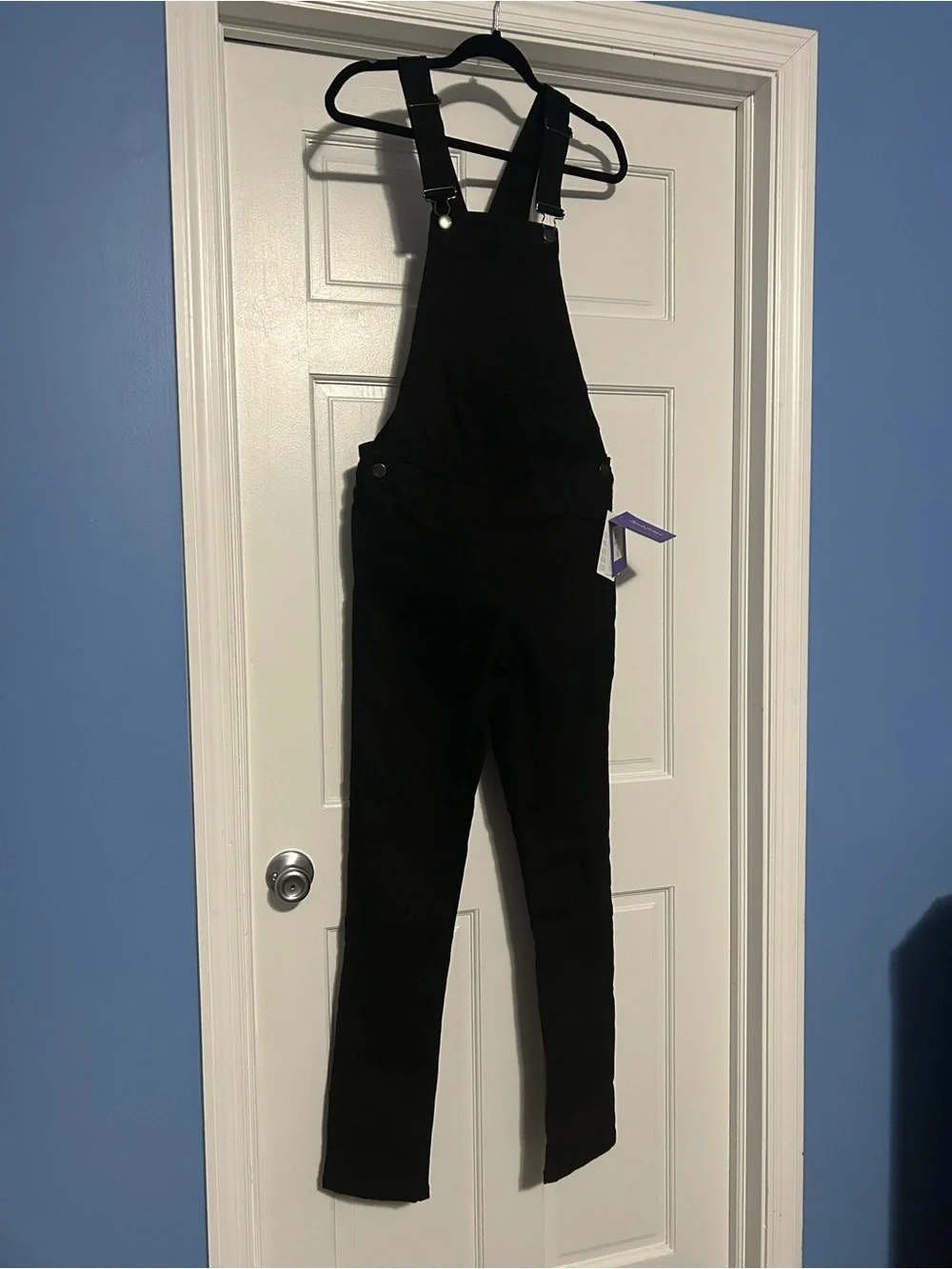 NWT Seraphine Maternity Travis size 2 black denim dungarees overalls casual fall